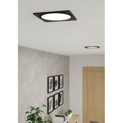 Eglo - Plafonieră LED încastrabilă 10,5W/230V 2700/4000/6500K 16,6x16,6 cm neagră