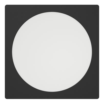 Eglo - Plafonieră LED încastrată, 18,5 W, 230 V, 2700/4000/6500 K, 21,6 x 21,6 cm, negru