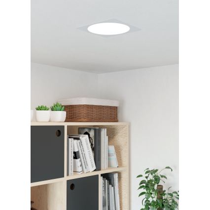 Eglo - Plafonieră LED încastrată, 18,5W, 230V, 2700/4000/6500K, 21,6x21,6 cm, albă