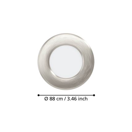Eglo - Set 3 buc. spoturi LED încastrate, LED/3,7W/230V, 2700/4000/6500K, Ø 8,8 cm, crom mat