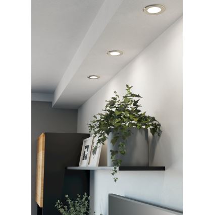Eglo - Spot LED încastrat, Ø 8,8 cm, 3,7 W, 230 V, 2700/4000/6500 K, crom mat