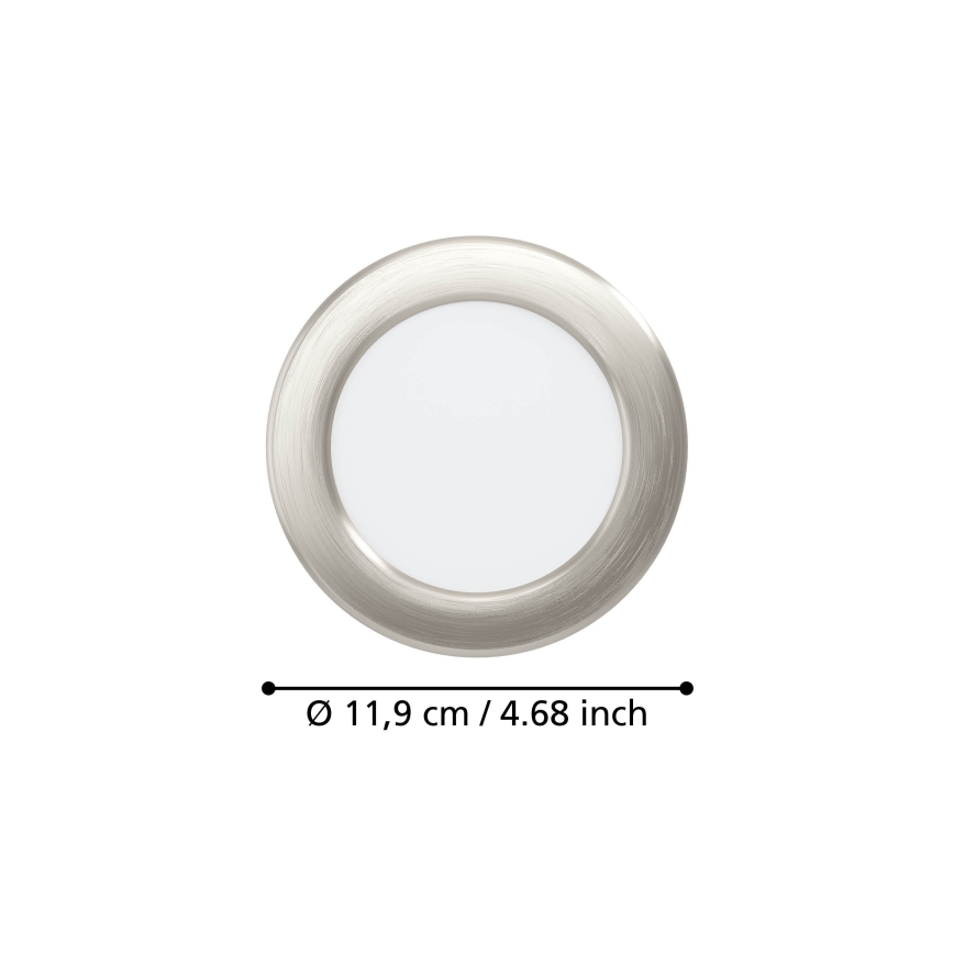 Eglo - Spot LED încastrat, 6,3 W, 230 V, 2700/4000/6500 K, Ø 11,9 cm, crom mat