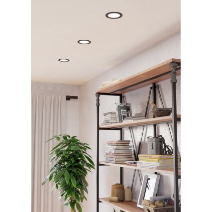 Eglo - Corp LED încastrat pentru baie, LED/6,3W/230V, 2700/4000/6500K, diametru 11,9 cm, IP44, negru