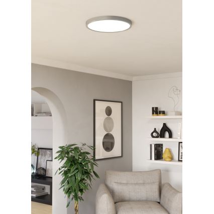 Eglo - Plafonieră LED RGBW dimabilă pentru baie LED/17,5W/230V 2700-6500K diam. 38,9 cm IP44 crom mat