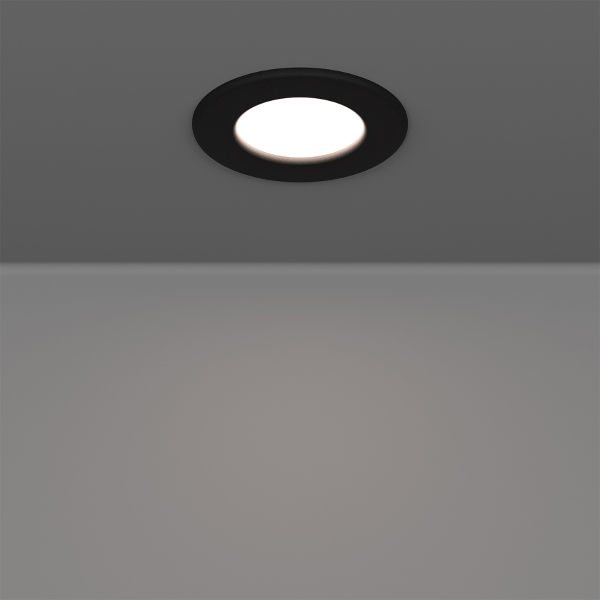 Eglo - Set de 3 spoturi LED RGBW încastrate pentru baie, reglabile, LED 2,8 W, 230 V, 2700–6500 K, Ø 8,8 cm, IP44, negru