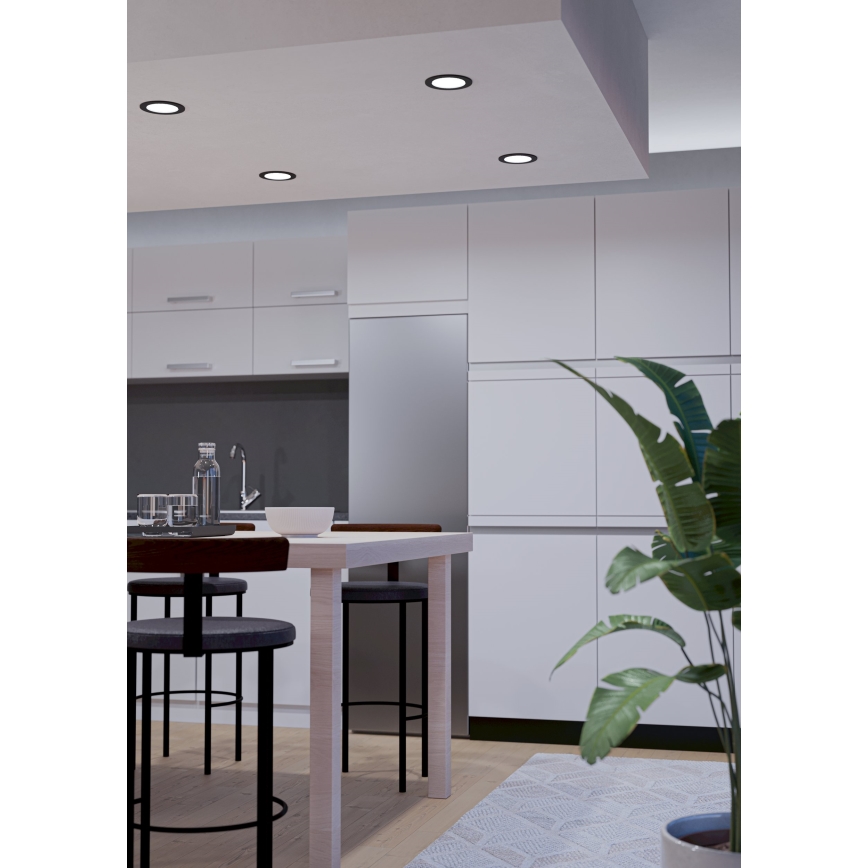 Eglo - Spot LED RGBW reglabil pentru baie, 5W, 230V, 2700-6500K, Ø 12 cm, IP44, negru