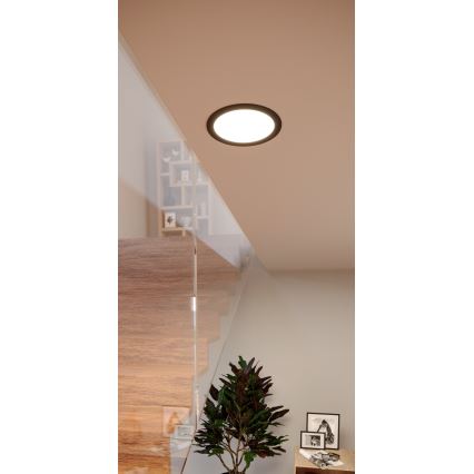 Eglo - Spot LED RGBW încastrat pentru baie, dimmabil, 9,5 W, 230 V, 2700–6500 K, Ø 16,8 cm, IP44, negru