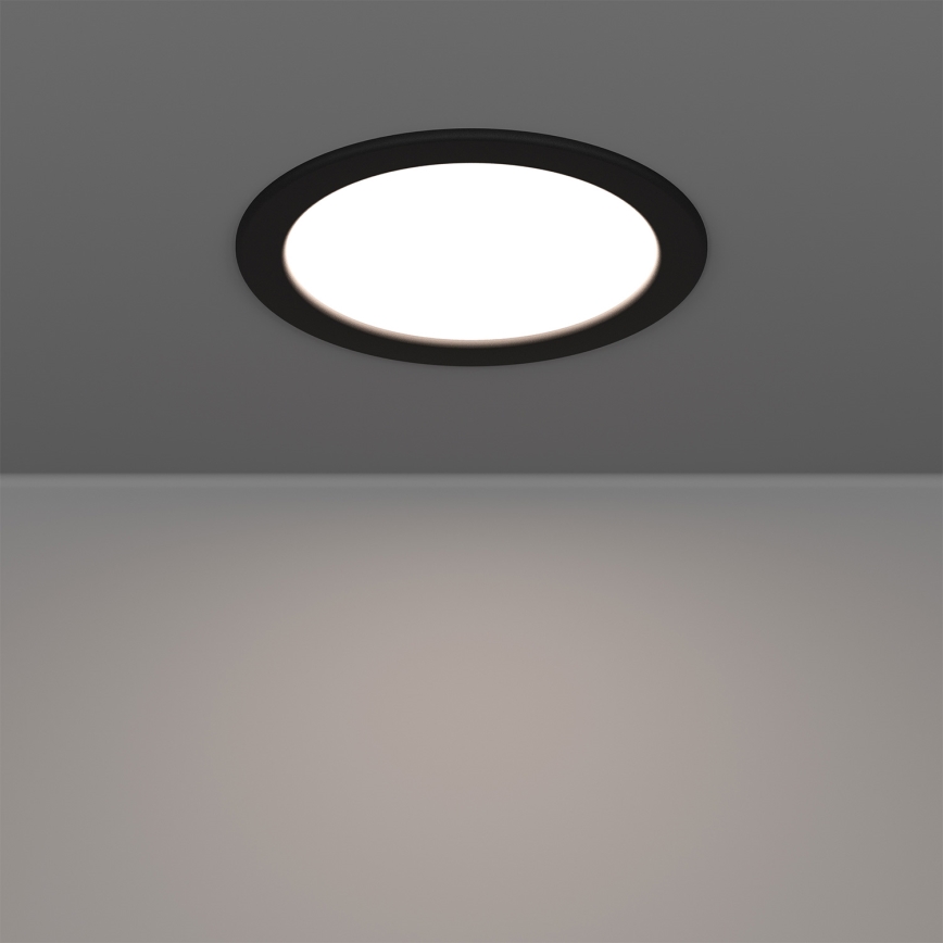 Eglo - Spot LED RGBW încastrat pentru baie, dimmabil, 9,5 W, 230 V, 2700–6500 K, Ø 16,8 cm, IP44, negru