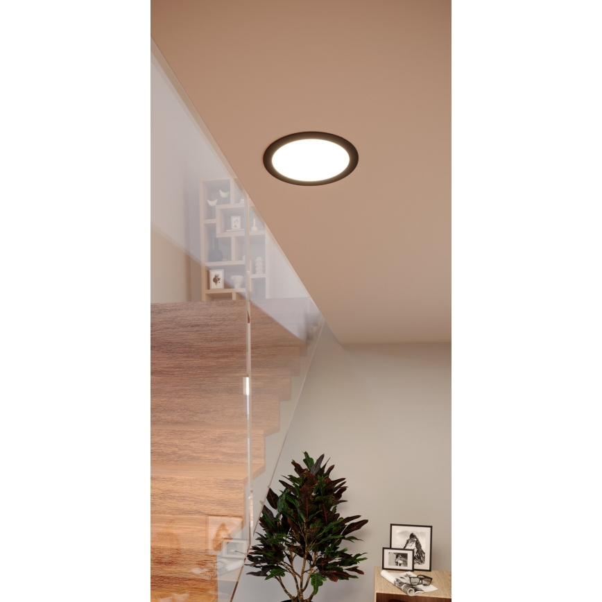Eglo - Spot încastrat LED RGBW dimmabil pentru baie, LED/9,5W/230V, 2700-6500K, Ø 16,8 cm, IP44, negru