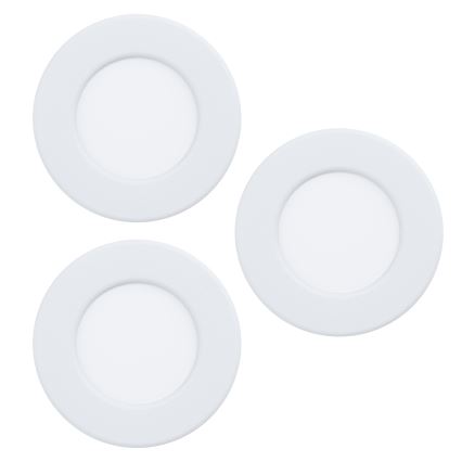 Eglo - Set de 3 spoturi LED încastrate pentru baie RGBW, dimabile, LED 2,8 W/230 V, 2700–6500 K, Ø 8,8 cm, IP44, alb