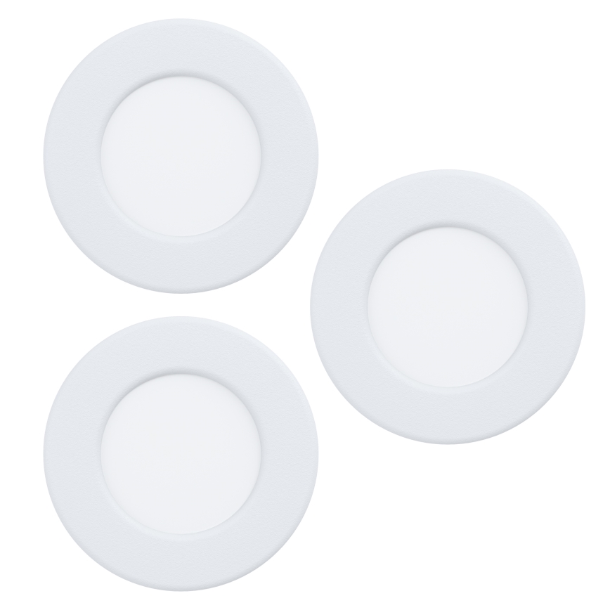 Eglo - Set de 3 spoturi LED încastrate pentru baie RGBW, dimabile, LED 2,8 W/230 V, 2700–6500 K, Ø 8,8 cm, IP44, alb