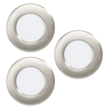 Eglo - Set 3x LED RGBW dimabil, spot încastrat pentru baie, LED/2,8W/230V, 2700-6500K, Ø 8,8 cm, IP44, crom mat