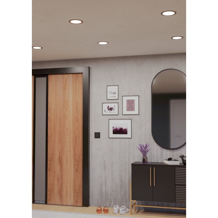 Eglo - Spot LED RGBW încastrat pentru baie, dimabil, 9,5 W, 230 V, 2700–6500 K, Ø 16,8 cm, IP44, crom mat