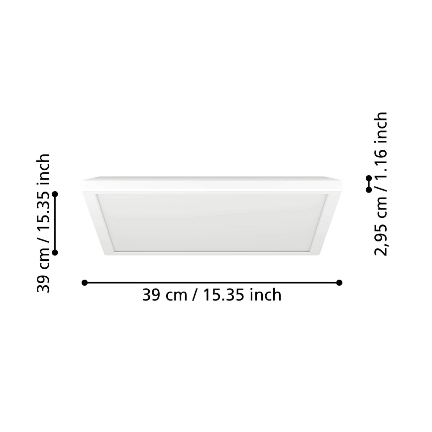 Eglo - Plafonieră LED RGBW reglabilă pentru baie LED/17,6W/230V 2700-6500K 39x39 cm IP44 albă ZigBee