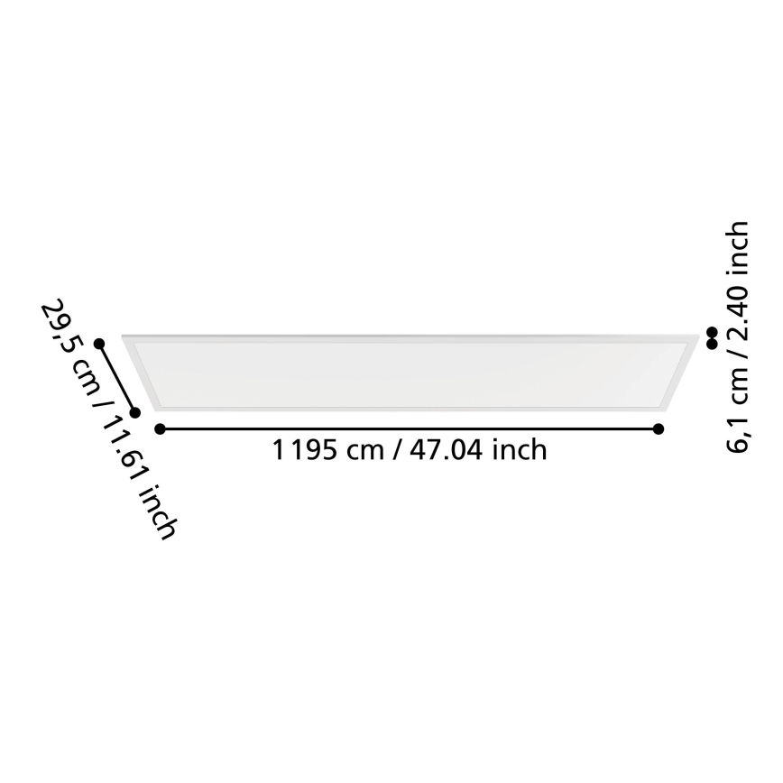 Eglo - Panou LED aplicat 33W/230V 2700/4000/6500K 120x30 cm alb