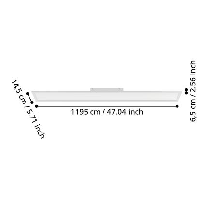 Eglo - Panou LED aplicat, 28W/230V, 2700/4000/6500K, 120x15 cm, alb