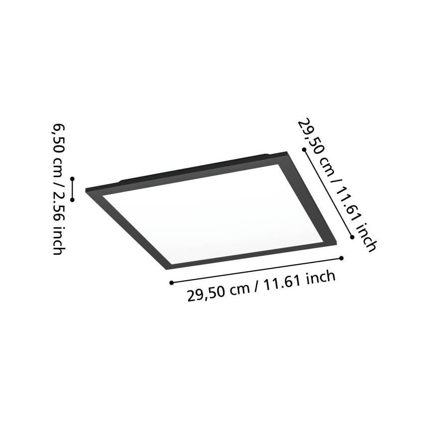 Eglo - Plafonieră LED RGBW dimabilă LED/14W/230V 2700-6500K 30x30 cm neagră