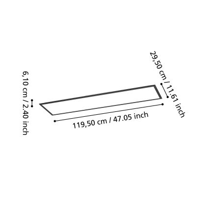 Eglo - Panou LED RGBW reglabil pentru montaj aparent LED/34W/230V 2700-6500K 120x30 cm negru