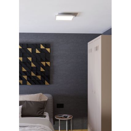 Eglo – Plafonieră LED RGBW dimmabilă, 14 W, 230 V, 2700–6500 K, 30 x 30 cm, alb