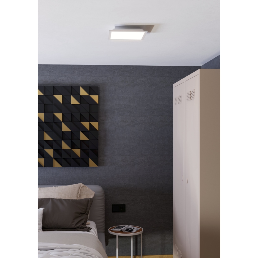 Eglo – Plafonieră LED RGBW dimmabilă, 14 W, 230 V, 2700–6500 K, 30 x 30 cm, alb