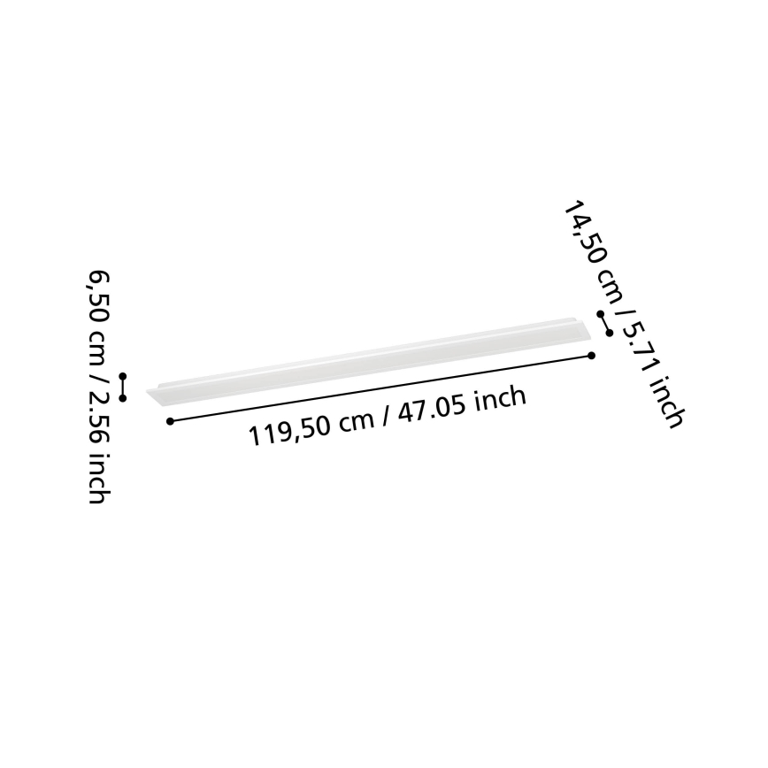 Eglo - Panou LED aplicat RGBW dimerizabil, 28 W, 230 V, 2700-6500 K, 120 x 15 cm, alb