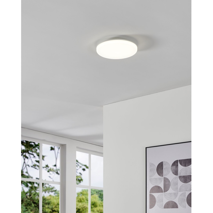 Eglo Plafonieră LED pentru baie, 20 W, 230 V, 2700/4000/6500 K, Ø 31 cm, IP54, alb