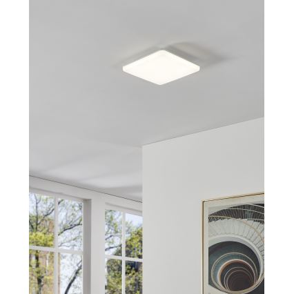 Eglo - Plafonieră LED pentru baie, 20 W, 230 V, 2700/4000/6500 K, 31 x 31 cm, IP54, albă