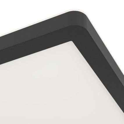 Eglo - Plafonieră LED pentru baie, 16,4 W, 230 V, 29 x 29 cm, IP54, negru