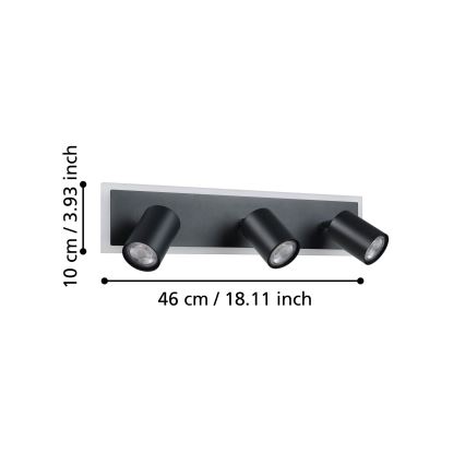 Eglo - Spot LED/20W/230V, negru