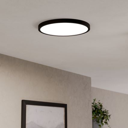 Eglo - Plafonieră LED pentru baie, dimabilă RGBW, 17,5 W, 230 V, 2700–6500 K, Ø 38,9 cm, IP44, negru