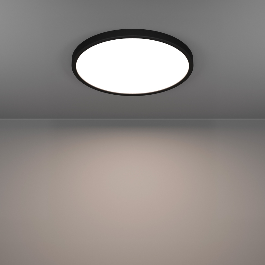 Eglo - Plafonier LED RGBW dimerizabil pentru baie, 17,5 W, 230 V, 2700–6500 K, Ø 39,9 cm, IP44, negru