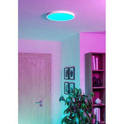 Eglo - Plafonieră LED RGBW dimerizabilă pentru baie LED/17,5W/230V 2700-6500K Ø 39,9 cm IP44 albă