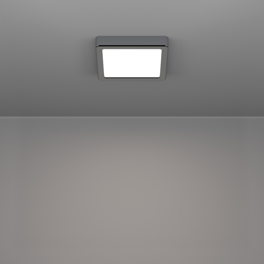 Eglo - Plafonieră LED pentru baie, 7 W, 230 V, 2700/4000/6500 K, 15 x 15 cm, IP44, crom lucios