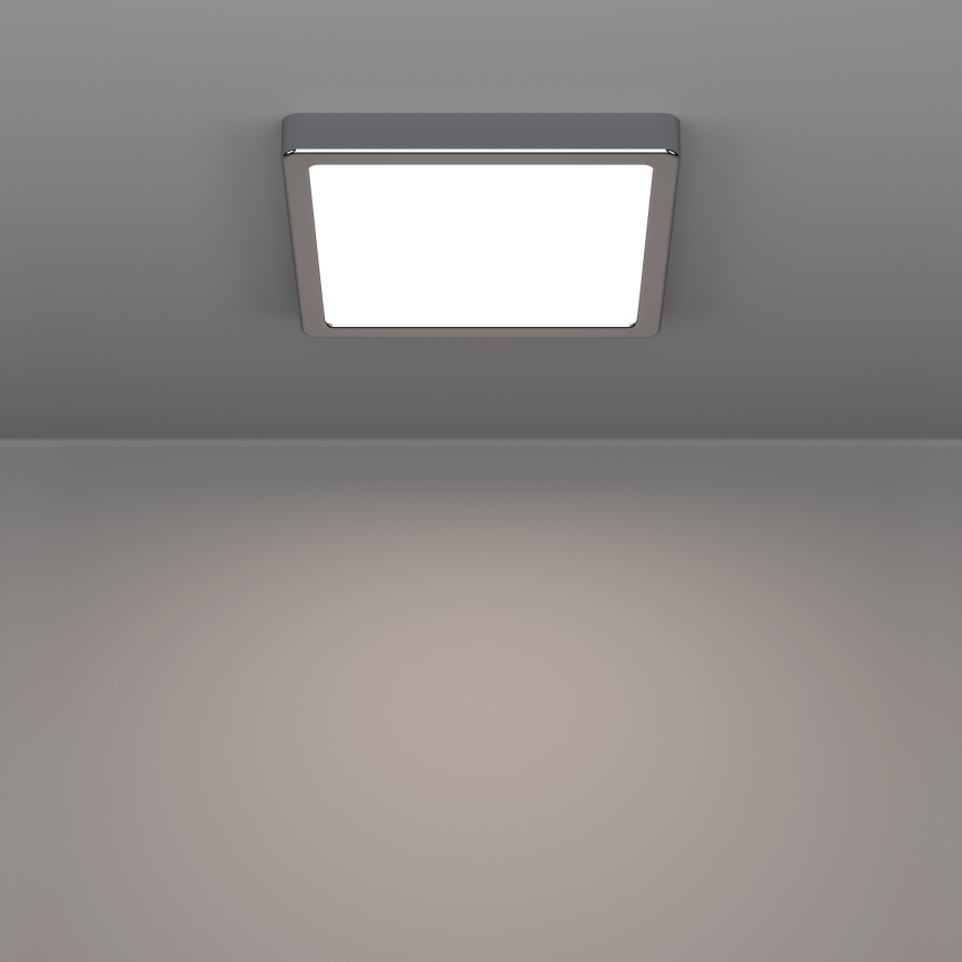 Eglo - Plafonieră LED pentru baie, 10,5 W/230 V, 2700/4000/6500 K, 22 x 22 cm, IP44, crom lucios