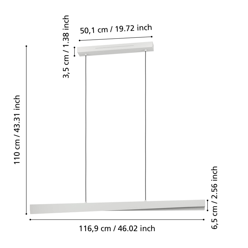 Eglo - Pendul LED RGBW dimabil pe cablu LED/19W/230V 2700-6500K gri