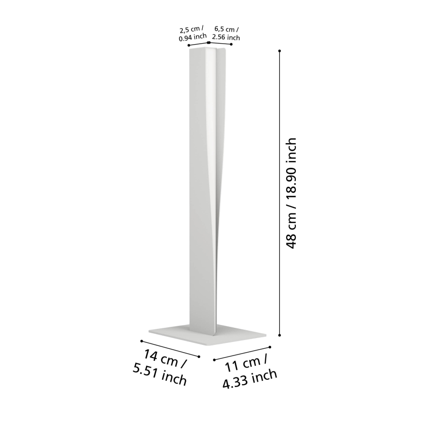 Eglo - Lampă de masă LED RGBW dimmabilă, 9W, 230V, 2700-6500K, gri