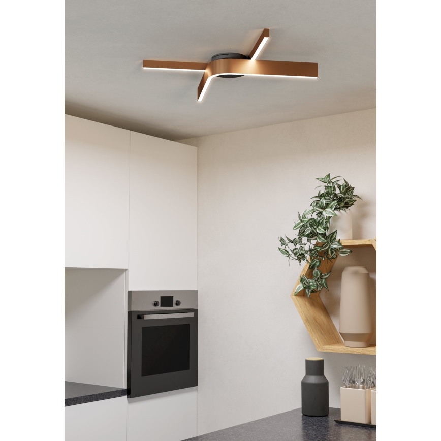 Eglo - Plafonieră LED RGBW dimabilă 2xLED/18W/230V cupru/negru