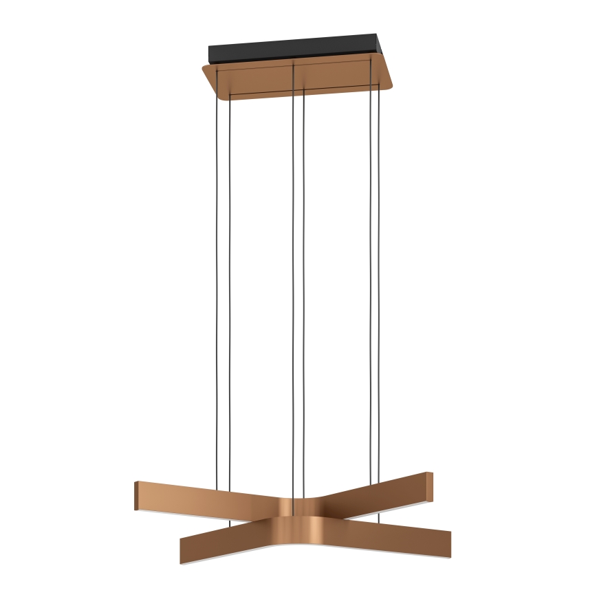 Eglo - Lustra suspendată pe cablu LED RGBW, reglabilă în intensitate, 2xLED/18W/230V, cupru/negru