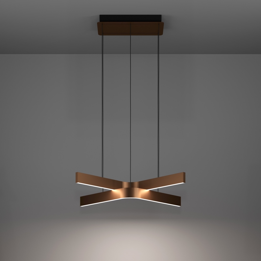 Eglo - Lustra suspendată pe cablu LED RGBW, reglabilă în intensitate, 2xLED/18W/230V, cupru/negru