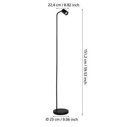 Eglo - Lampadar 1xGU10/5W/230V negru