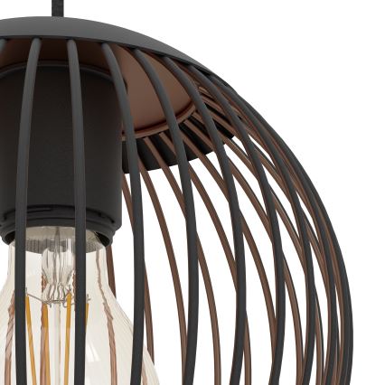 Eglo - Lampă suspendată pe cablu, 3xE27/60W/230V, negru