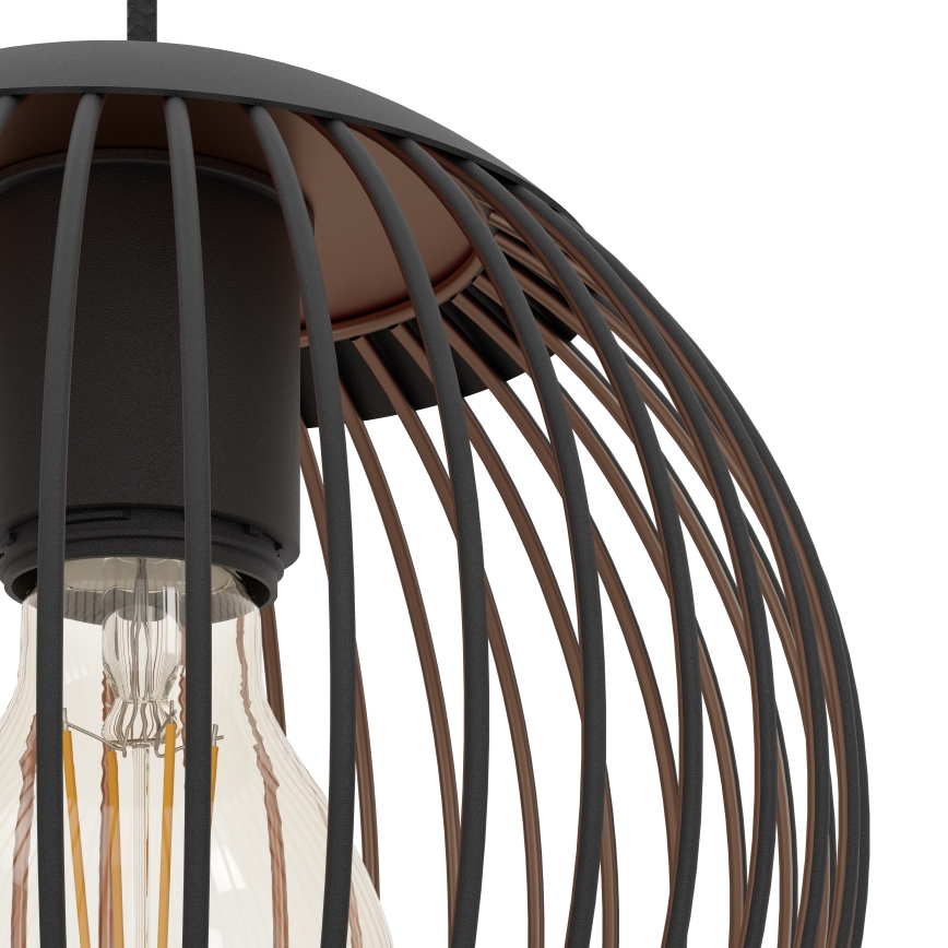 Eglo - Lampă suspendată pe cablu, 3xE27/60W/230V, negru
