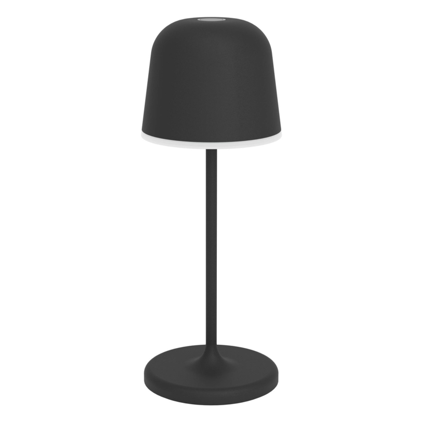 Eglo - Lampă de masă LED reîncărcabilă, tactilă, dimmabilă, pentru exterior, 1,8W/5V, 2500/3000/4000K, 2500 mAh, IP54, negru