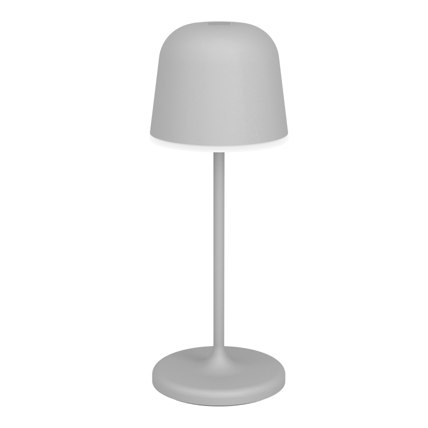 Eglo - Lampă de masă LED reîncărcabilă, tactilă, pentru exterior, dimabilă, 1,8W/5V, 2500/3000/4000K, 2500 mAh, IP54, gri