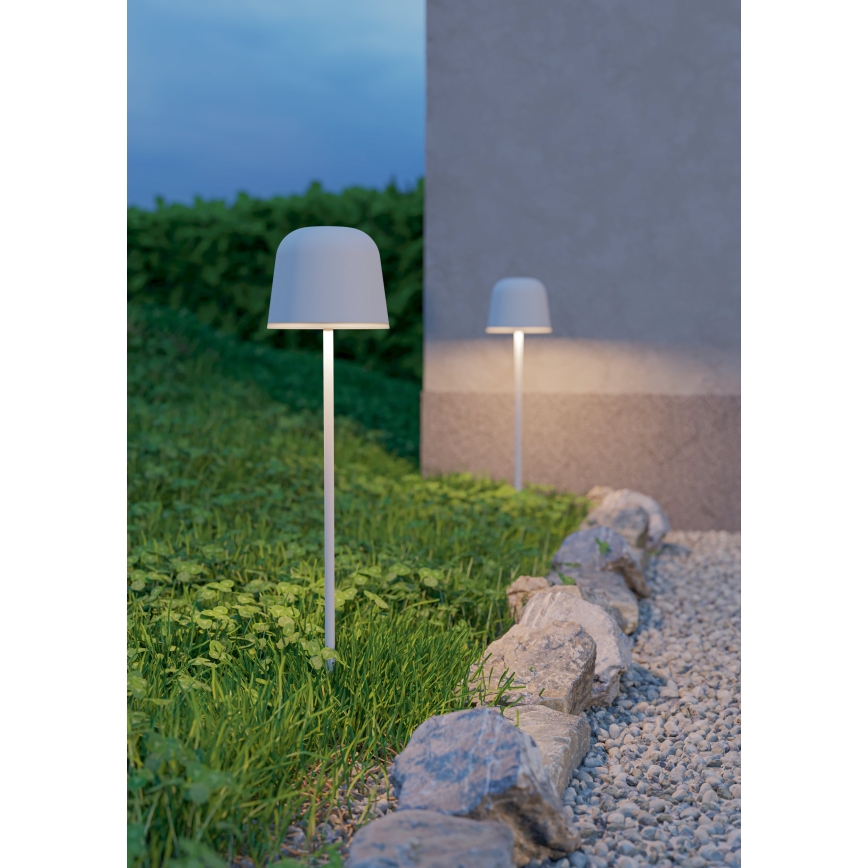 Eglo - Lampă de masă LED reîncărcabilă, tactilă, pentru exterior, dimabilă, 1,8W/5V, 2500/3000/4000K, 2500 mAh, IP54, gri
