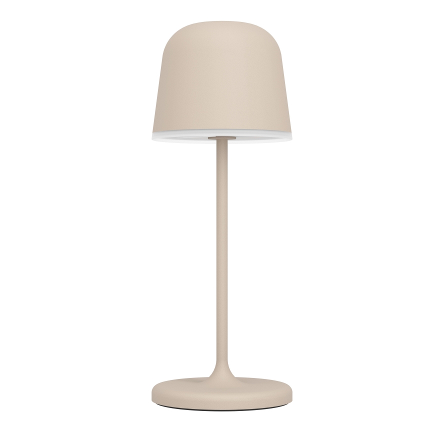 Eglo - Lampă de masă LED pentru exterior, reîncărcabilă, cu control tactil și intensitate reglabilă, 1,8W/5V, 2500/3000/4000K, 2500 mAh, IP54, crem