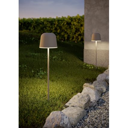 Eglo - Lampă de masă LED pentru exterior, reîncărcabilă, cu control tactil și intensitate reglabilă, 1,8W/5V, 2500/3000/4000K, 2500 mAh, IP54, crem