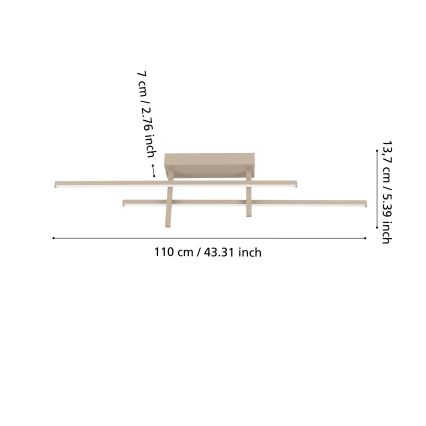 Eglo - Plafonieră LED, 20 W, 230 V, bej