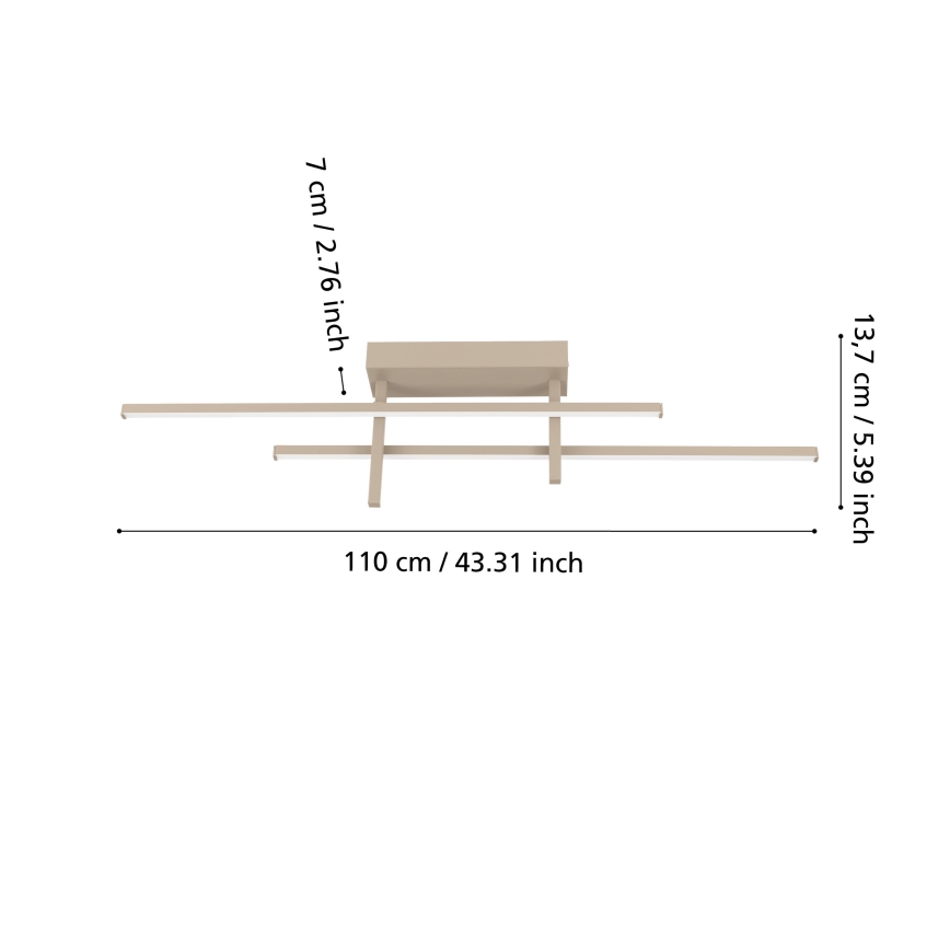 Eglo - Plafonieră LED, 20 W, 230 V, bej