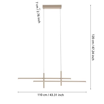 Eglo - Lustră LED suspendată pe cablu LED/20W/230V bej